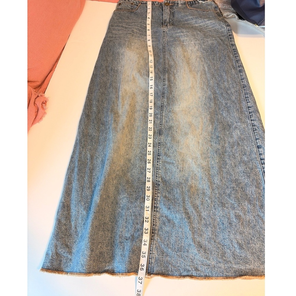 Vintage 90's Y2K Denim Maxi Skirt Lace Up Union Bay Size Medium - Picture 9 of 9